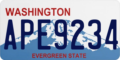 WA license plate APE9234