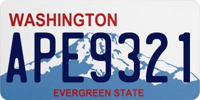 WA license plate APE9321