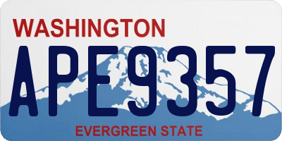 WA license plate APE9357