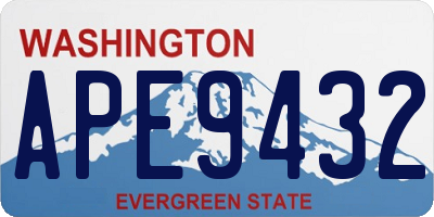 WA license plate APE9432