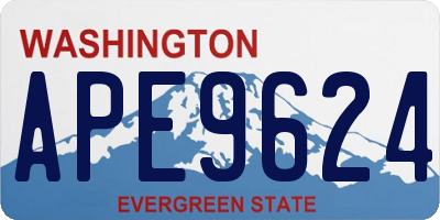 WA license plate APE9624