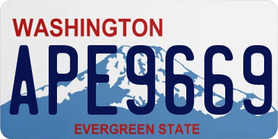 WA license plate APE9669