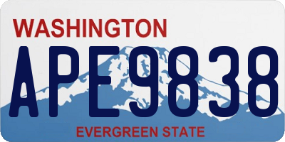 WA license plate APE9838