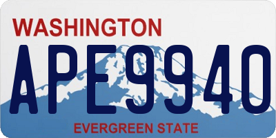 WA license plate APE9940