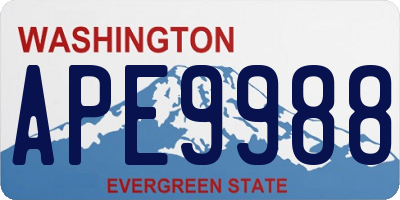 WA license plate APE9988