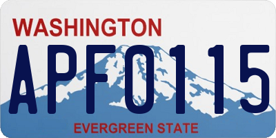 WA license plate APF0115