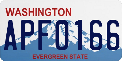 WA license plate APF0166