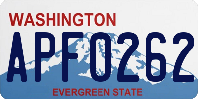 WA license plate APF0262
