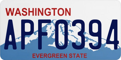 WA license plate APF0394