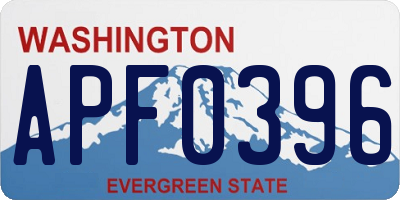 WA license plate APF0396