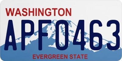 WA license plate APF0463