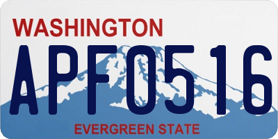 WA license plate APF0516