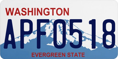 WA license plate APF0518