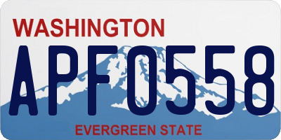 WA license plate APF0558