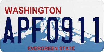 WA license plate APF0911