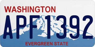 WA license plate APF1392