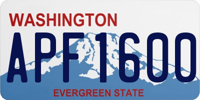 WA license plate APF1600