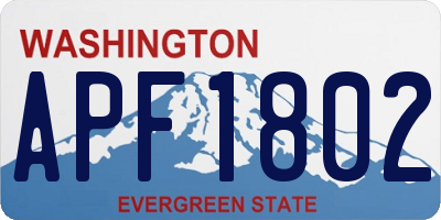 WA license plate APF1802