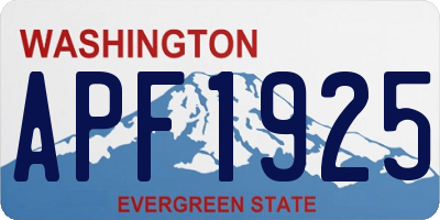 WA license plate APF1925