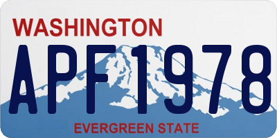 WA license plate APF1978