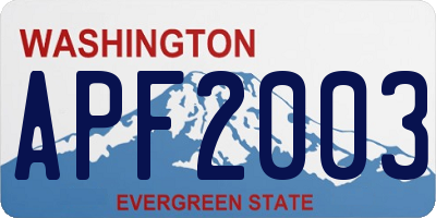 WA license plate APF2003
