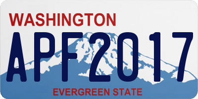 WA license plate APF2017