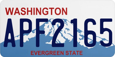 WA license plate APF2165