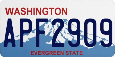 WA license plate APF2909