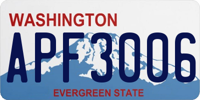 WA license plate APF3006