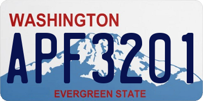 WA license plate APF3201