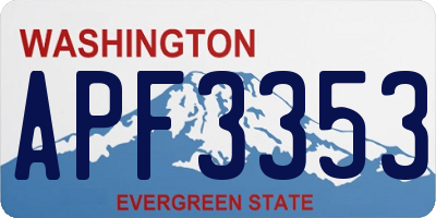 WA license plate APF3353