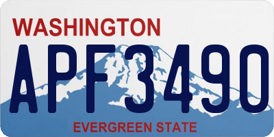 WA license plate APF3490