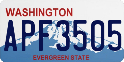 WA license plate APF3505
