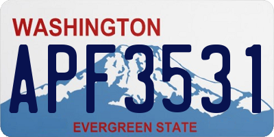 WA license plate APF3531