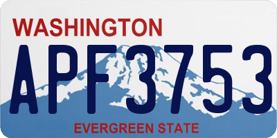 WA license plate APF3753