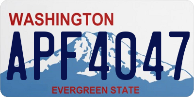WA license plate APF4047