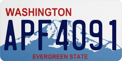 WA license plate APF4091