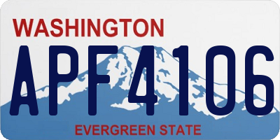 WA license plate APF4106