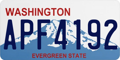 WA license plate APF4192