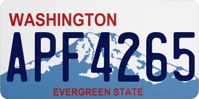 WA license plate APF4265