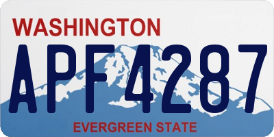 WA license plate APF4287