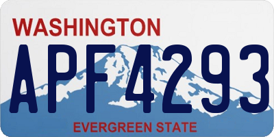 WA license plate APF4293