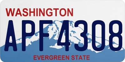 WA license plate APF4308