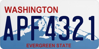 WA license plate APF4321