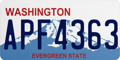 WA license plate APF4363