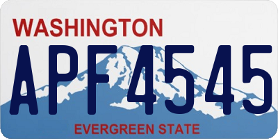WA license plate APF4545