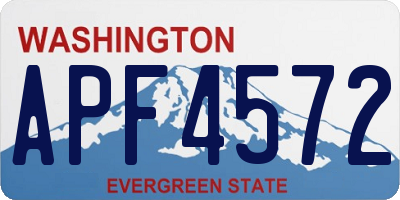 WA license plate APF4572