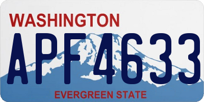 WA license plate APF4633