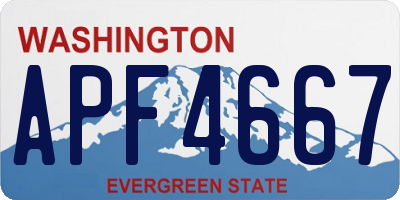 WA license plate APF4667