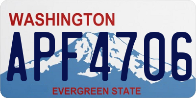 WA license plate APF4706